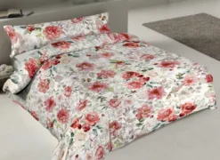 Lenzuolo copriletto con balza stampa digitale Rose