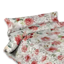 Lenzuolo copriletto con balza stampa digitale Rose