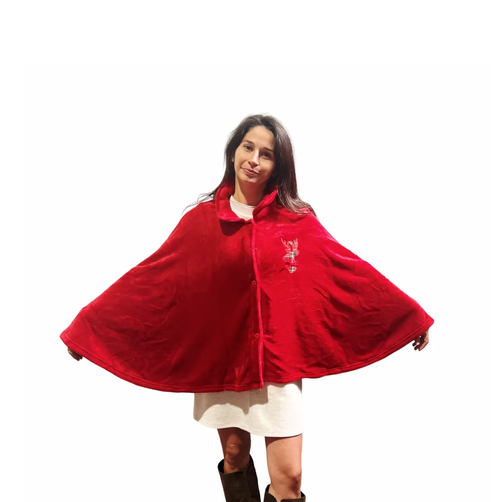 Mantella - Poncho Cervo ricamato