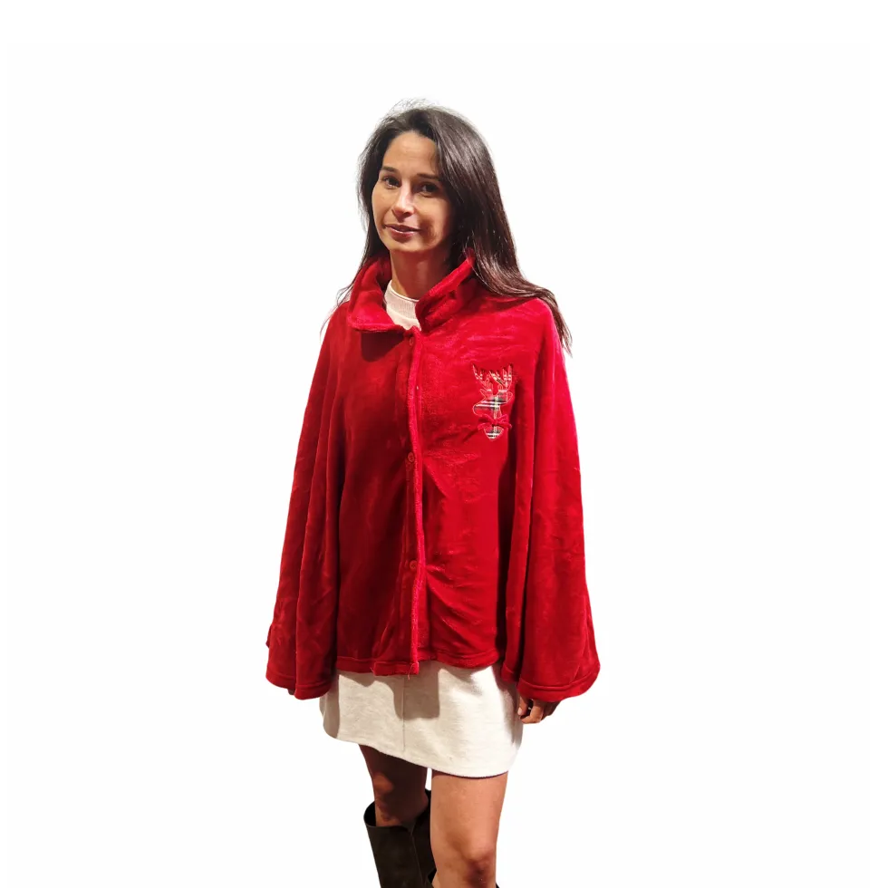 Mantella - Poncho Cervo ricamato