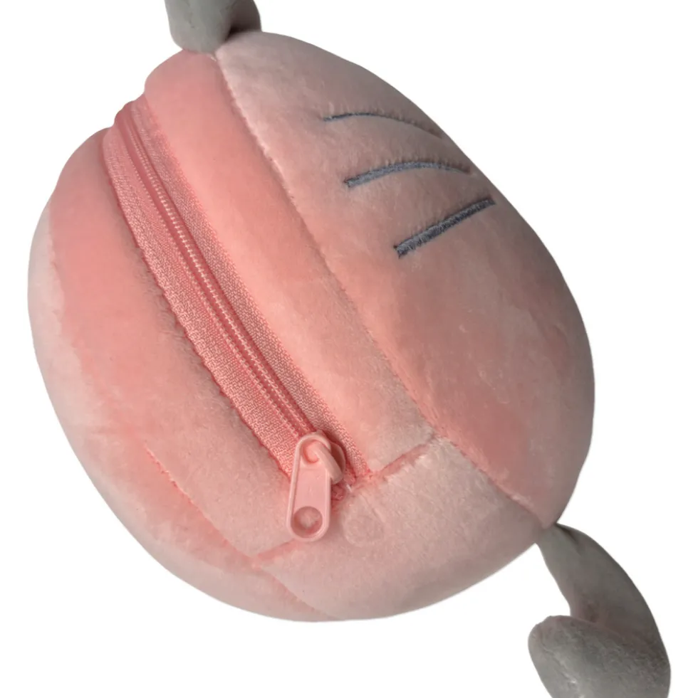 Maschera da viaggio con peluches 2 in 1 Micetto rosa