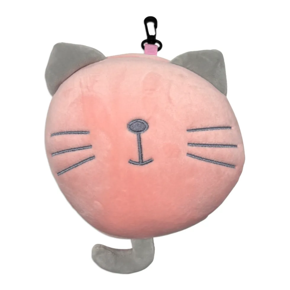 Maschera da viaggio con peluches 2 in 1 Micetto rosa