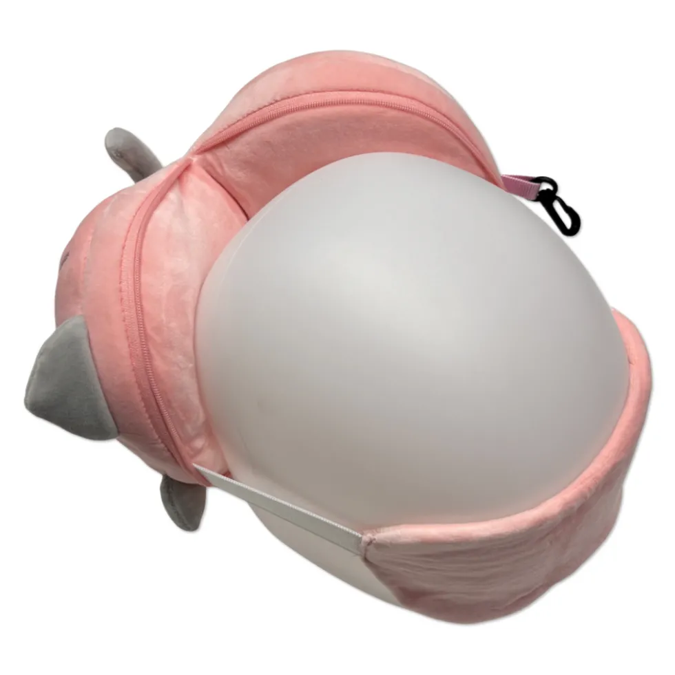 Maschera da viaggio con peluches 2 in 1 Micetto rosa