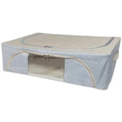 Organizer scatola Cambiostagione in Tessuto e Metallo Grigio 60 x 40 x 16