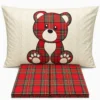 Parure copripiumino Orsetto Kilt Rosso matrimoniale