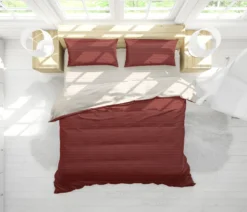 Parure copripiumino Percallino Listra Bordeaux singolo