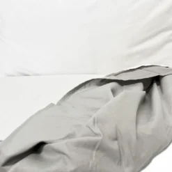 Parure copripiumino Plain double bianco/grigio singolo