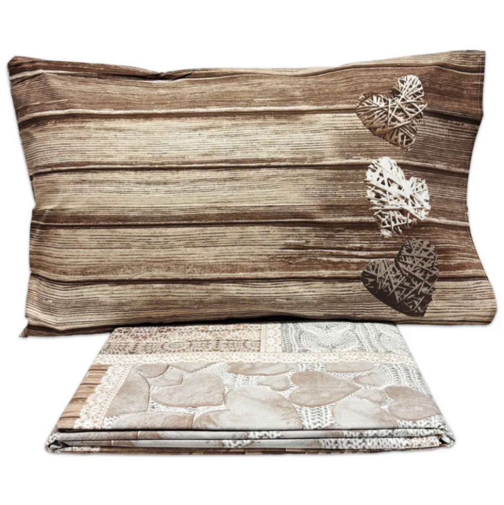 Parure copripiumino Shabby Love Tortora singolo