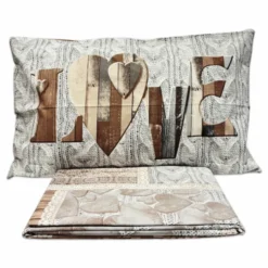 Parure copripiumino Shabby Love Tortora singolo