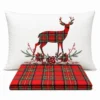 Parure copripiumino Tartan Cervo Rosso piazza e mezzo