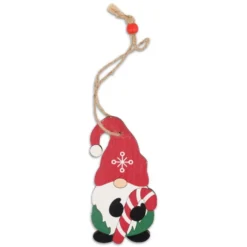 Pendente in Legno Gnometto con Lecca Lecca e Fiocco