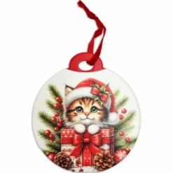 Piastrella Palla da appendere in ceramica Gattino Regalo