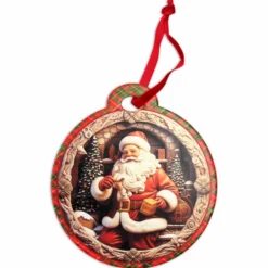 Piastrella Palla Tartan da appendere in ceramica Vintage Babbo 2