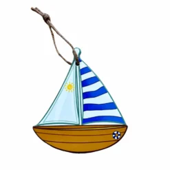 Piastrella sottopentola Barca Vela righe blu e sole