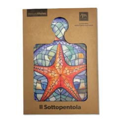 Piastrella sottopentola vassoio mosaico stella marina Cm 18 x 24