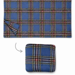 Plaid cuscino Kilt Blu