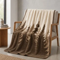 Plaid Fodla Pini Marroni wool effect
