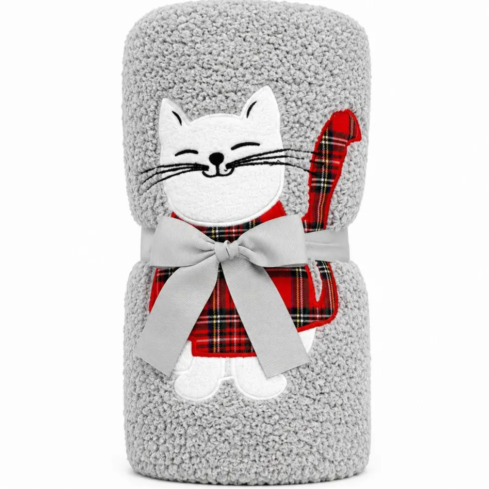 Plaid Gattino Miao ricamato 130 x 160