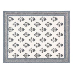 Plaid Imbottito double face stampato Jaipur Fiori Grigi Tortora 130x170