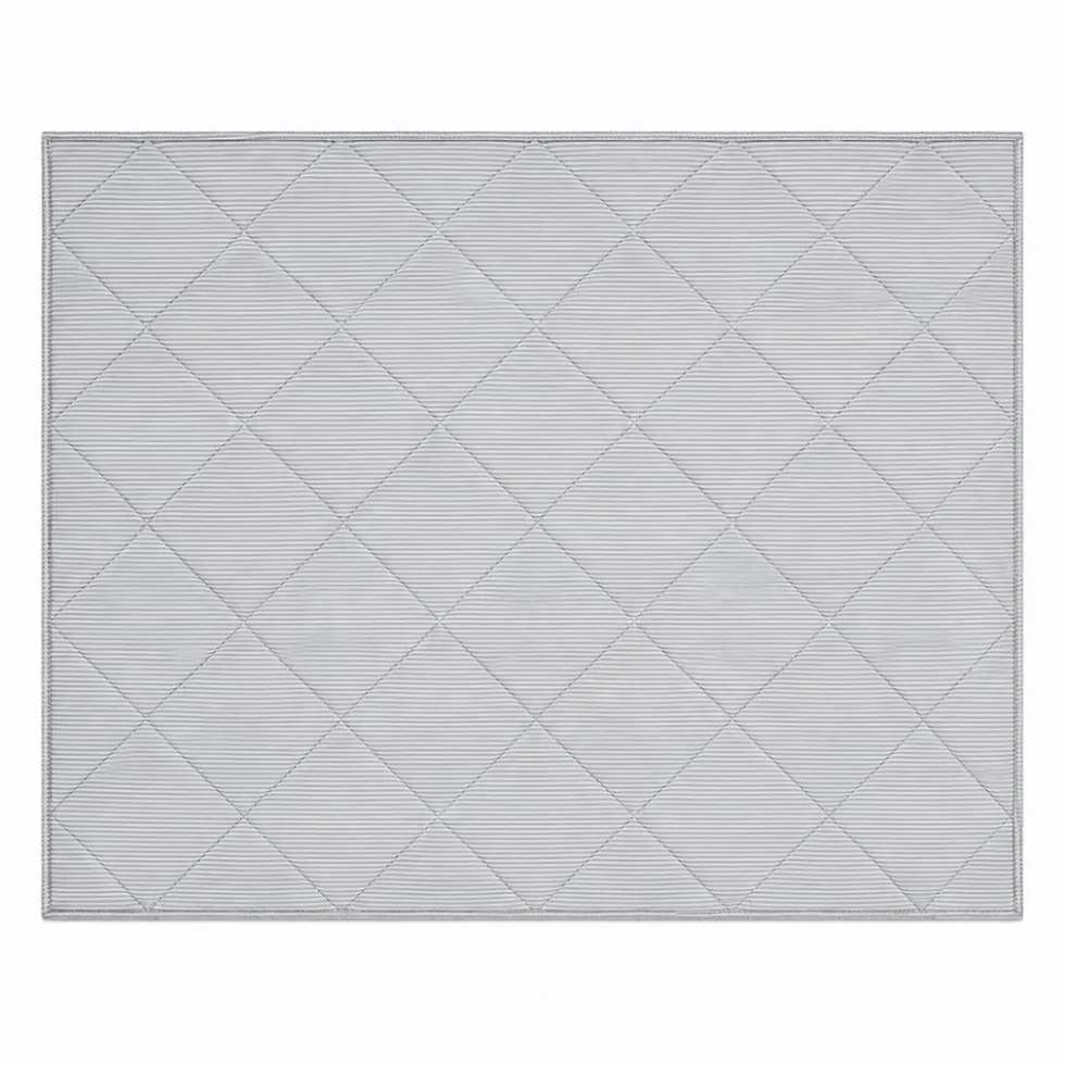Plaid Imbottito double face stampato Jaipur Fiori Grigi Tortora 130x170