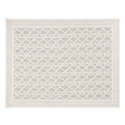 Plaid Imbottito double face stampato Jaipur Fiori Foglie Tortora 130x170