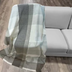 Plaid Jacquard Cashmere Effect Bilde Grigio 130 x 170