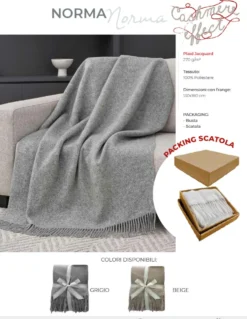 Plaid Jacquard Norma Grigio 130 x 180