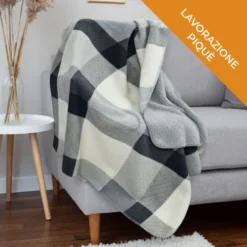 Plaid Linè Piquè Singolo Grigio 160 x 210