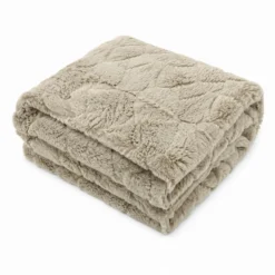 Plaid Marlene pelliccia ecologica tortora singola 150 x 210