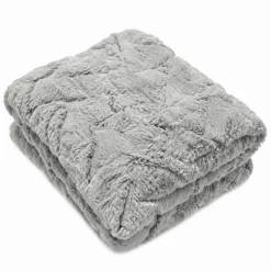 Plaid Marlene pelliccia ecologica grigia 130 x 160