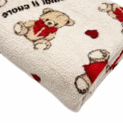 Plaid Orsetto Berry Mi scaldi il Cuore 130 x 160