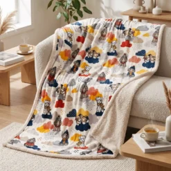 Plaid Sherpa Cani Smemorati 130 x 160