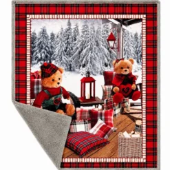 Plaid Sherpa stampa digitale Teddy Orsetti 130 x 160