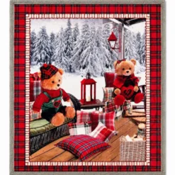 Plaid Sherpa stampa digitale Teddy Orsetti 130 x 160