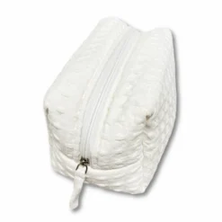 Pochette - beauty nido d' ape panna con zip