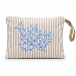 Pochette Coral Stripe Beige