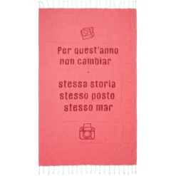 Pochette + fouta Stesso Mar Lampone 90x180