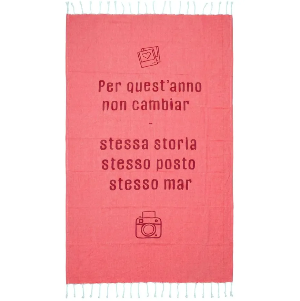 Pochette + fouta Stesso Mar Lampone 90x180