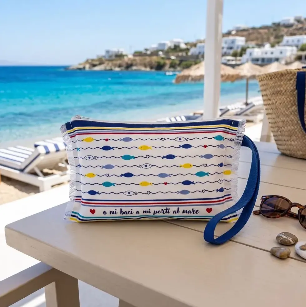 Pochette frange Love Fish
