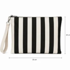 Pochette in Tessuto a Righe Garcia Nero