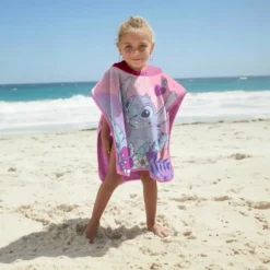 Poncho-Telo Mare Microfibra Disney Stitch Rosa