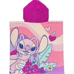 Poncho-Telo Mare Microfibra Disney Stitch Rosa
