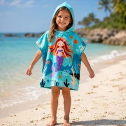 Poncho-Telo Mare Microfibra Maui Sirenetta