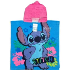 Poncho-Telo Mare Spugna Disney Stitch Blu