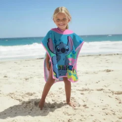 Poncho-Telo Mare Spugna Disney Stitch Blu