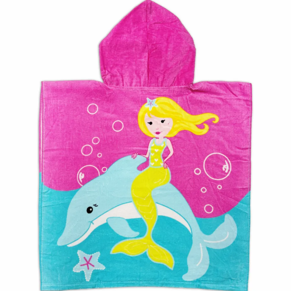 Poncho-Telo Mare Spugna New Sirena e delfino