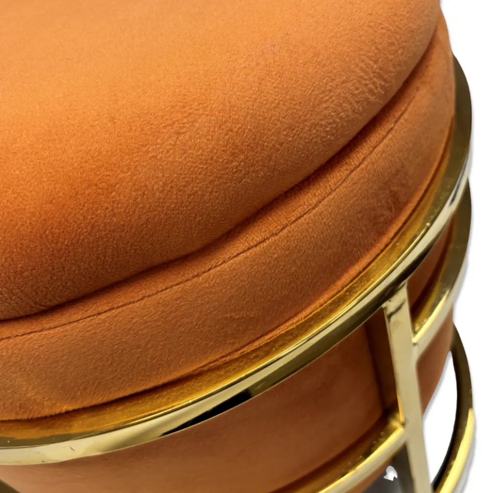 Pouf contenitore in velluto Spongy Ruggine
