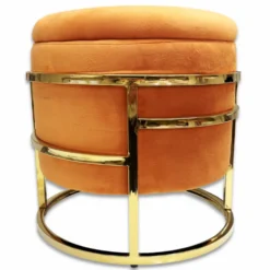 Pouf contenitore in velluto Spongy Ruggine