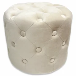 Pouf in velluto Parigi Beige