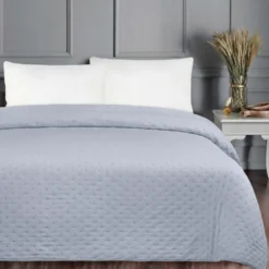 Quilt copriletto Double face Lila Perla Grigio Matrimoniale